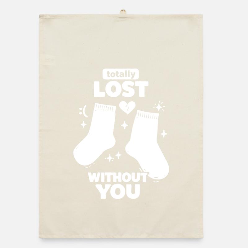 Totally Lost Ohne Dich Socken Organic Geschirrtuch