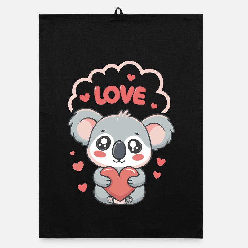 Koalaherz Liebe süß Organic Geschirrtuch