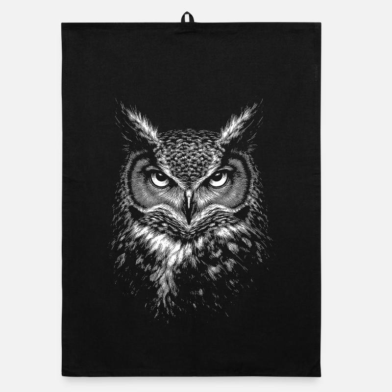 Eagle owl Organic dish towel