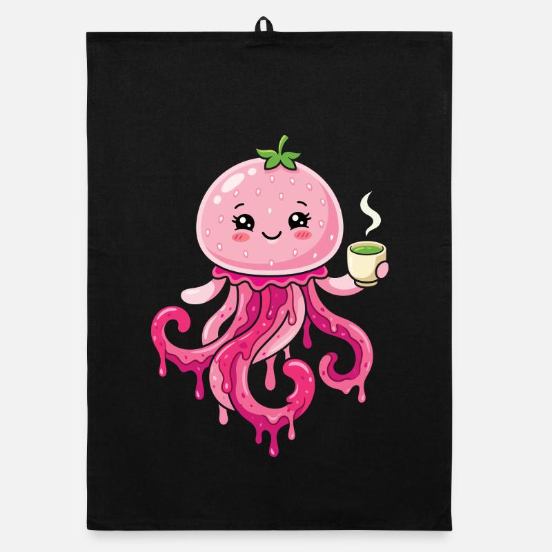 Méduse matcha de Kawaii mignonne Torchon bio