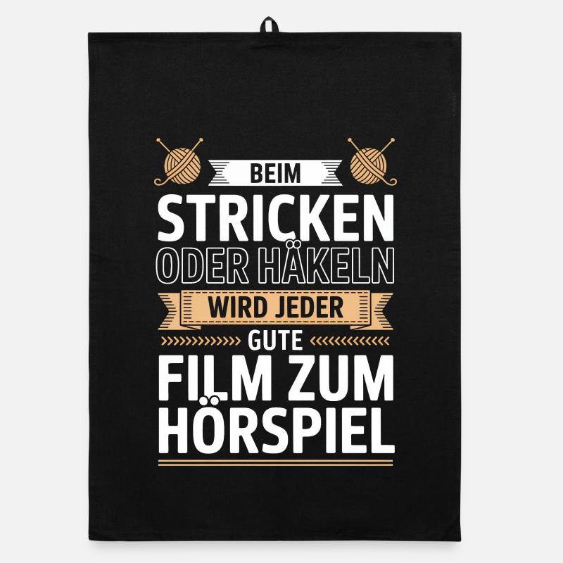 Beim Stricken oder Häkeln Hörspiel Organic Geschirrtuch