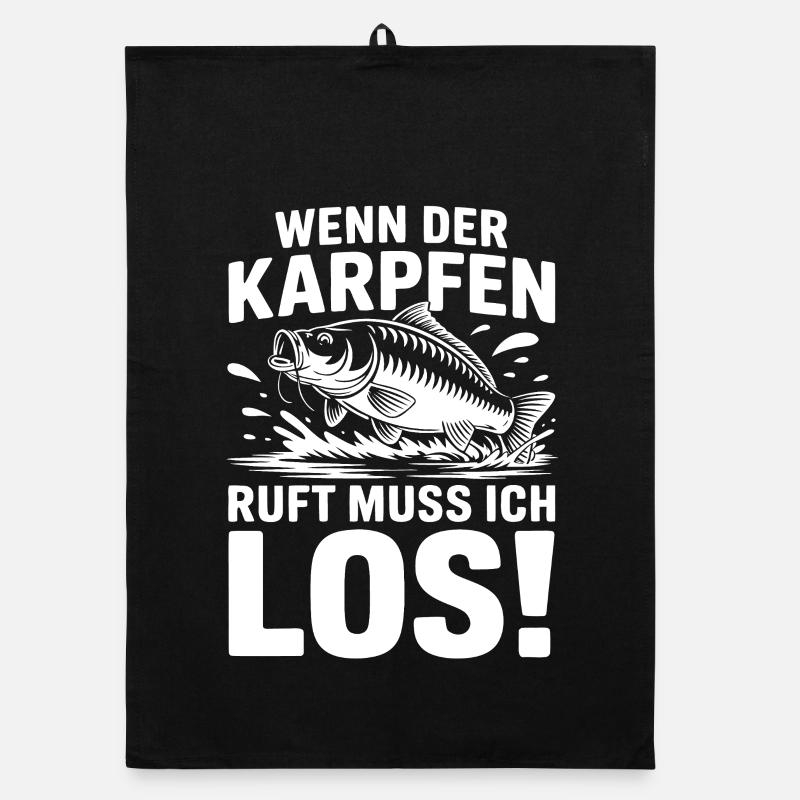 Karpfenruf: Los Geht's Organic Geschirrtuch