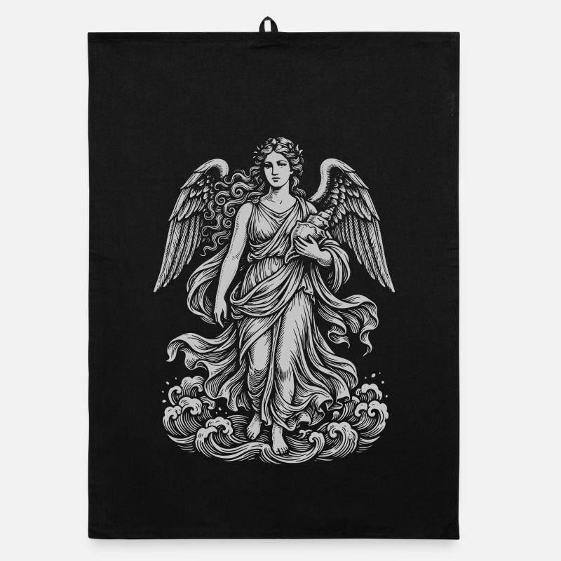 Celestial Angel in Clouded Tapestry Organic dish towel