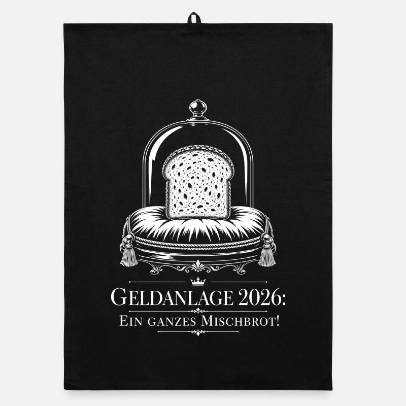 Geldanlage, Mischbrot Inflation Satire Organic Geschirrtuch