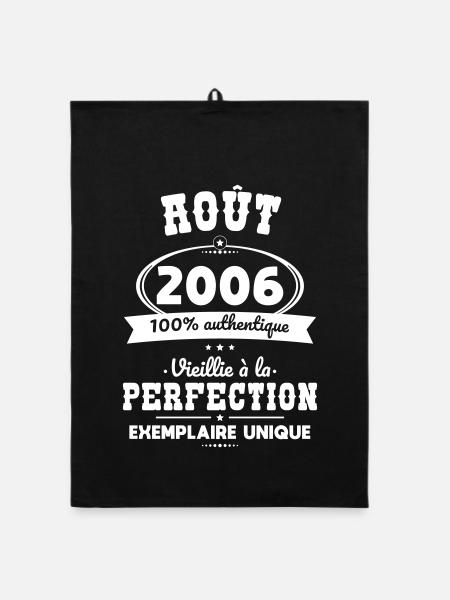 Anniversaire 20 ans - Août 2006 Perfection - Torchon bio - noir - Devant