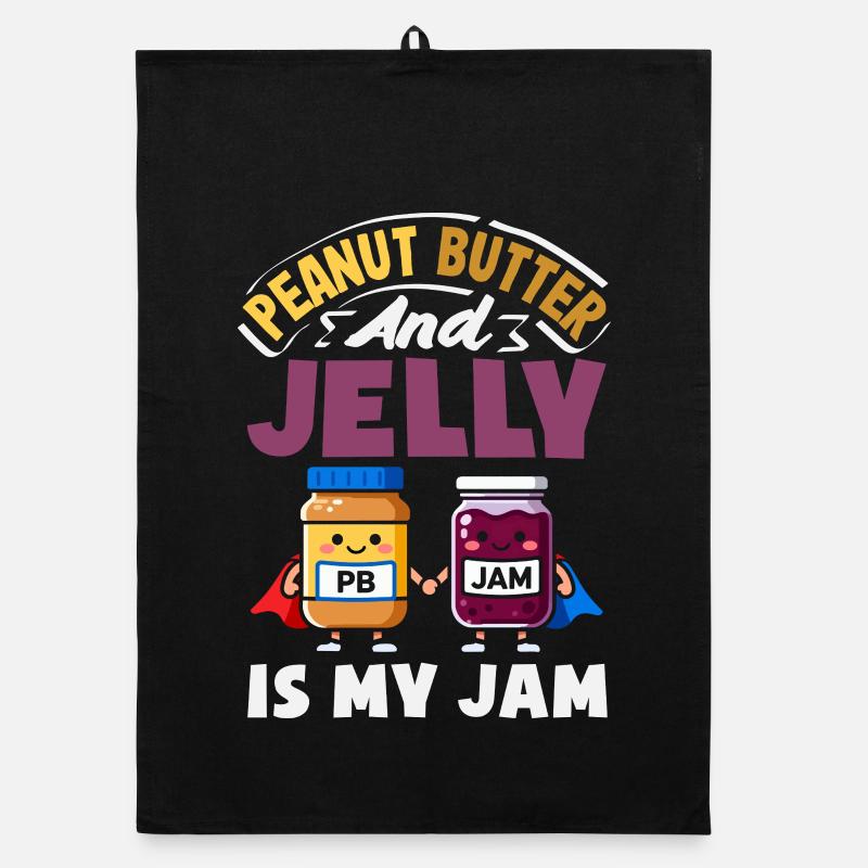 Peanut Butter & Jam Partner Look Design Organic dish towel