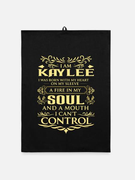 Cadeau personnalisé drôle de Kaylee Kaylee Prénom - Torchon bio - noir - Devant