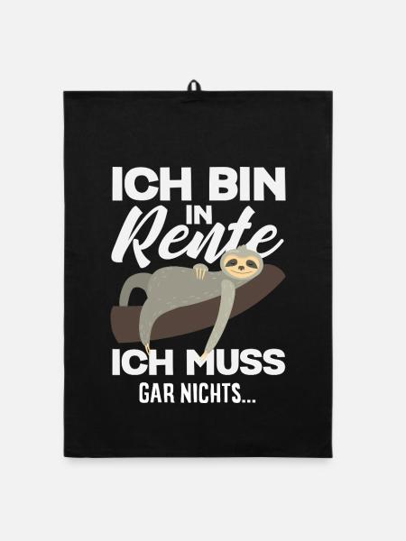 Rente Gar Nichts Faultier Sofa - Organic Geschirrtuch - Schwarz - Vorne