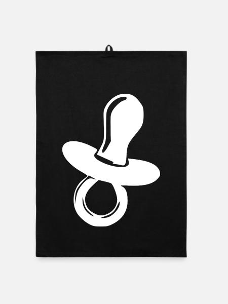 Baby Birth Gift - Organic dish towel - black - Front
