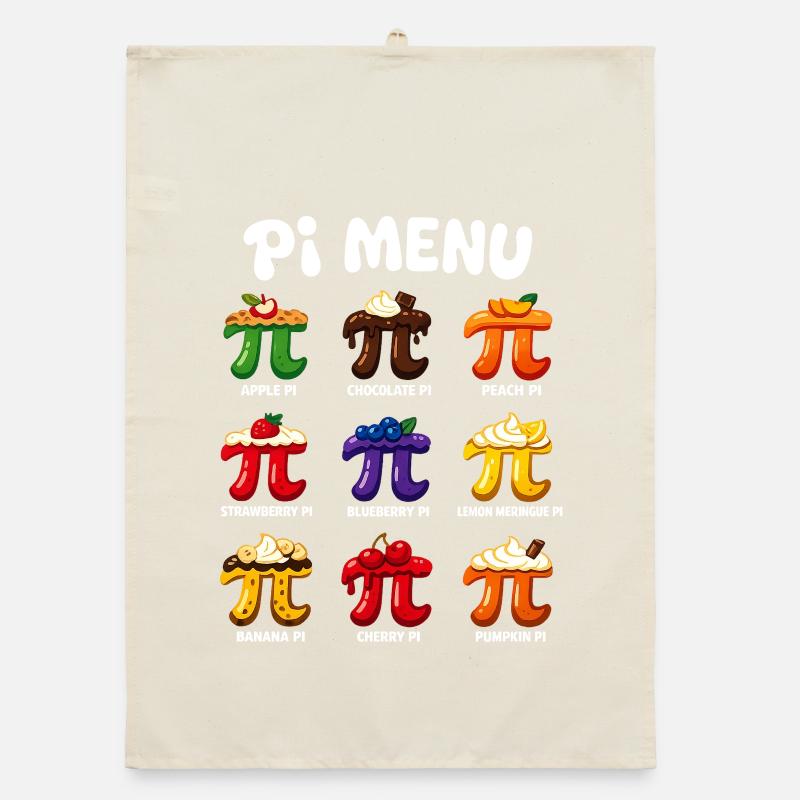 Pi Menu Mathe Pi Day Kuchen Design Organic Geschirrtuch