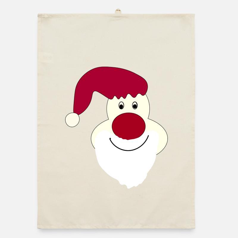 Charming Christmas clown with red cap Organic dish towel