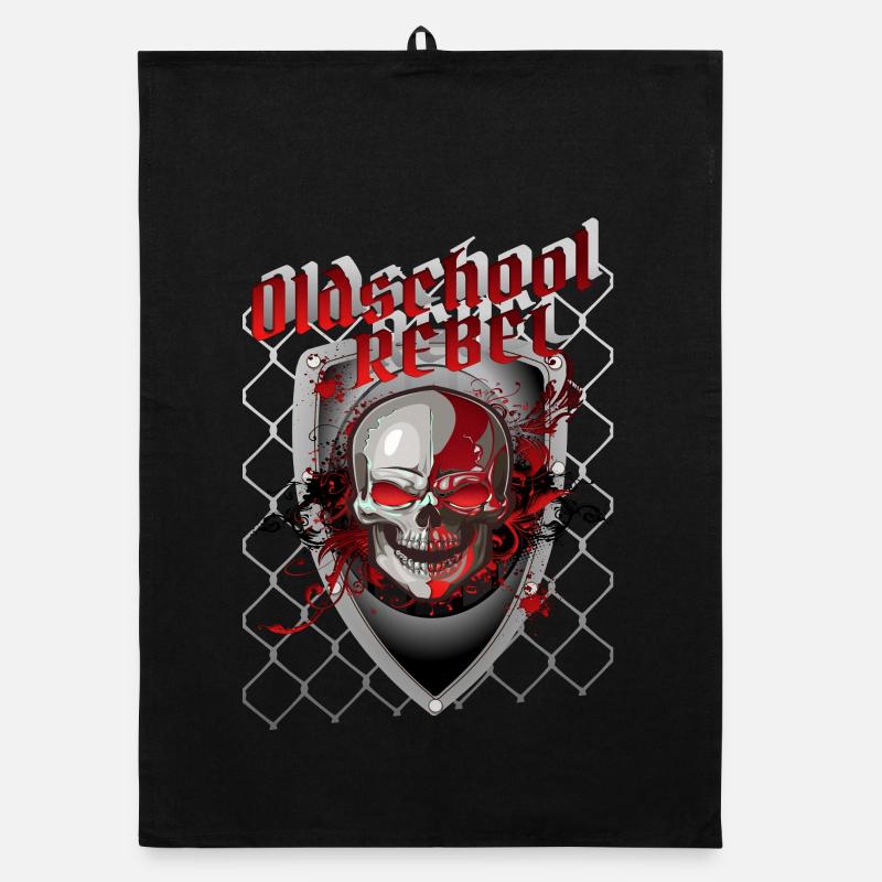 Outlaw Skull - Organic Geschirrtuch - Schwarz