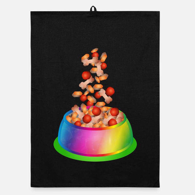 Hundenapf in Regenbogenfarben mit Hundefutter Organic Geschirrtuch