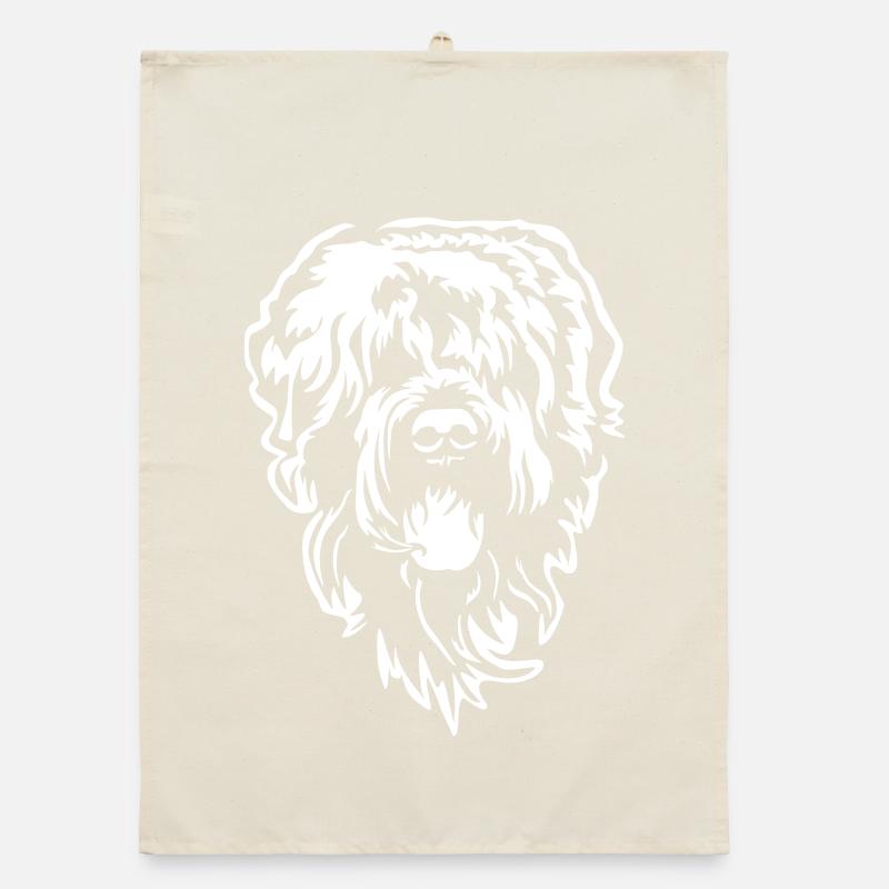 Tête de terrier russe « Black Edition » Torchon bio