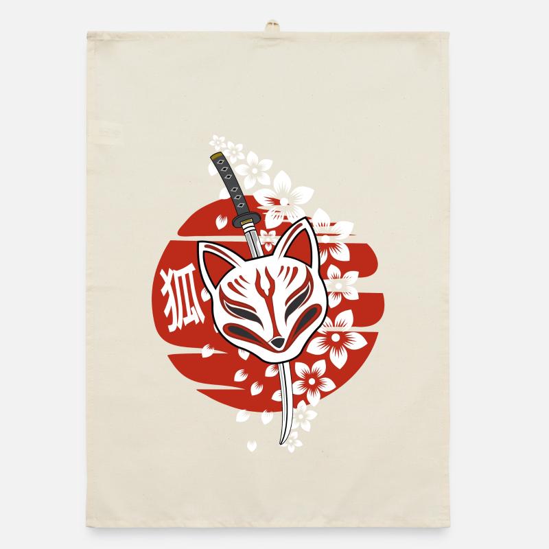 Japan Anime Mask Kitsune Organic dish towel