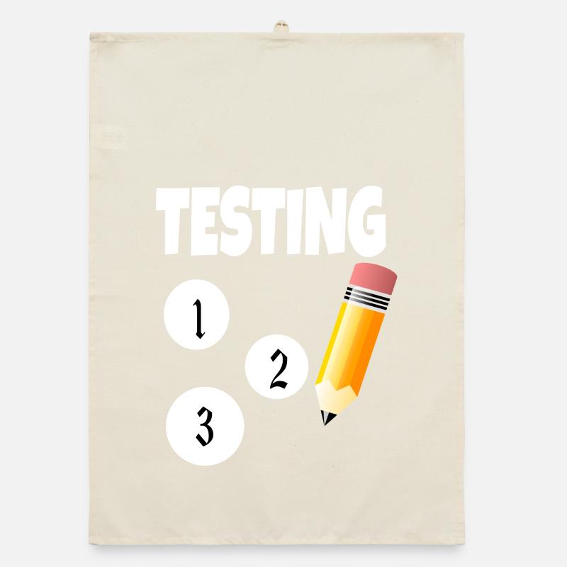 Testing 123 with pencil Organic dish towel