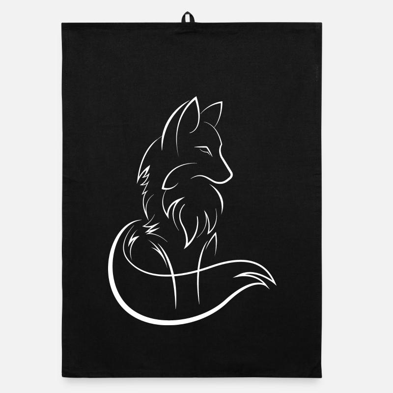 Fox Symbol Idea Outlines Art Foxes Animal Love Organic dish towel