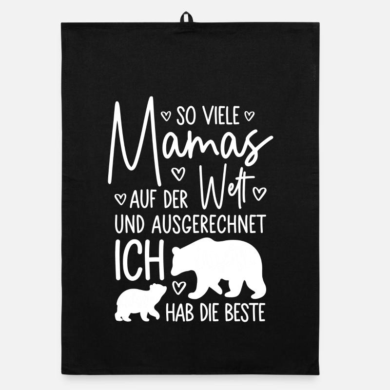 So viele Mamas Beste Mama Baby Muttertag Geschenk - Organic Geschirrtuch - Schwarz
