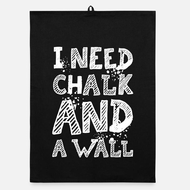 Chalk Boulder Klettern Wand lustige Sprüche Logo Organic Geschirrtuch