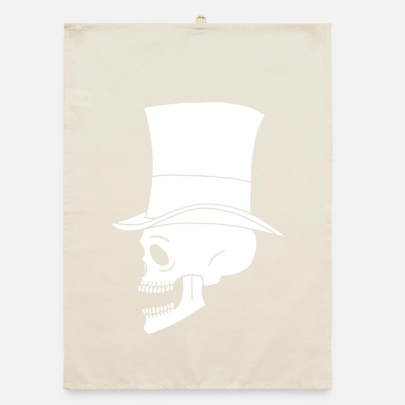 Vintage White Skull Organic dish towel