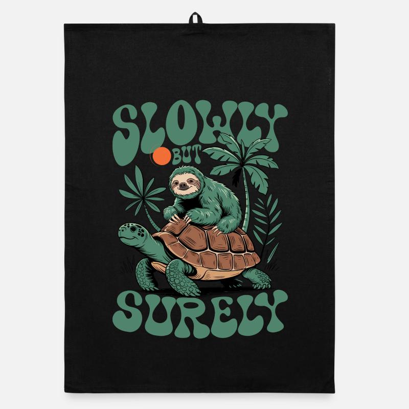 Slowly But Surely Tortoise And Sloth Organic dish towel