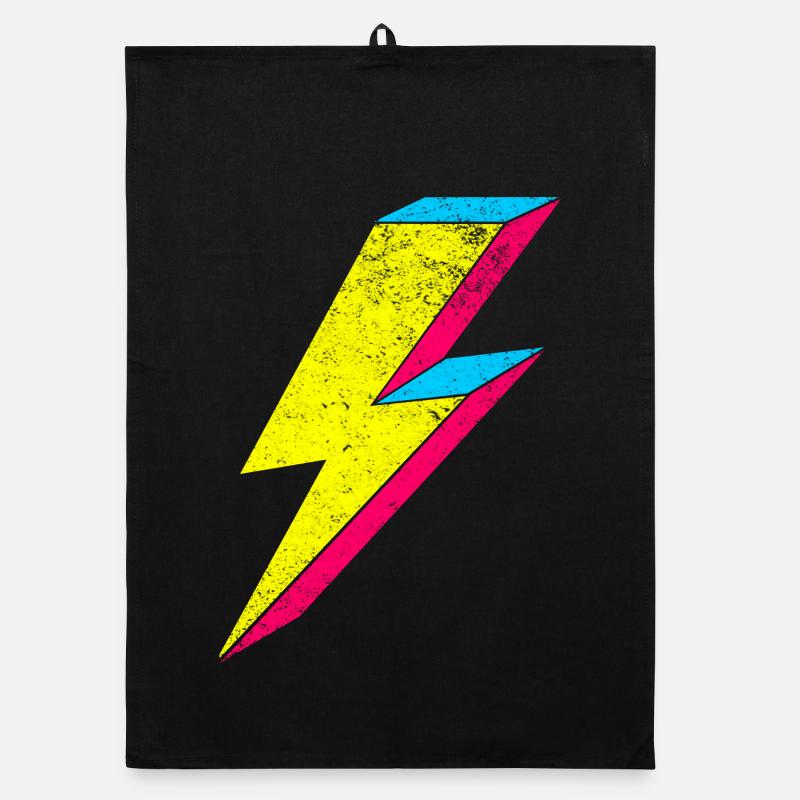 Design éclair néon années 70-80 Torchon bio