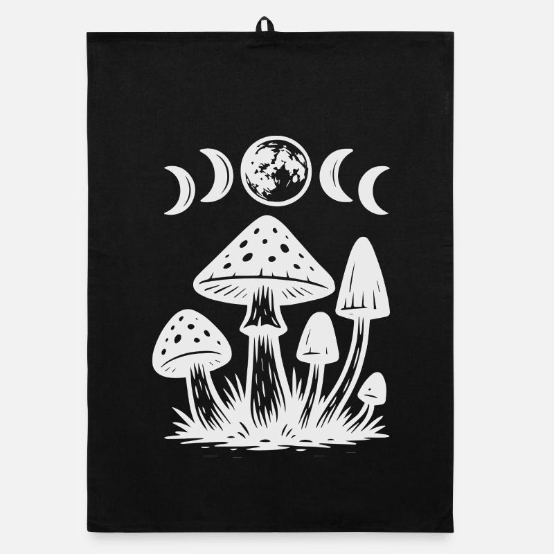 Nuit Champignon Myth Design, Phases de Lune, Gothique Torchon bio