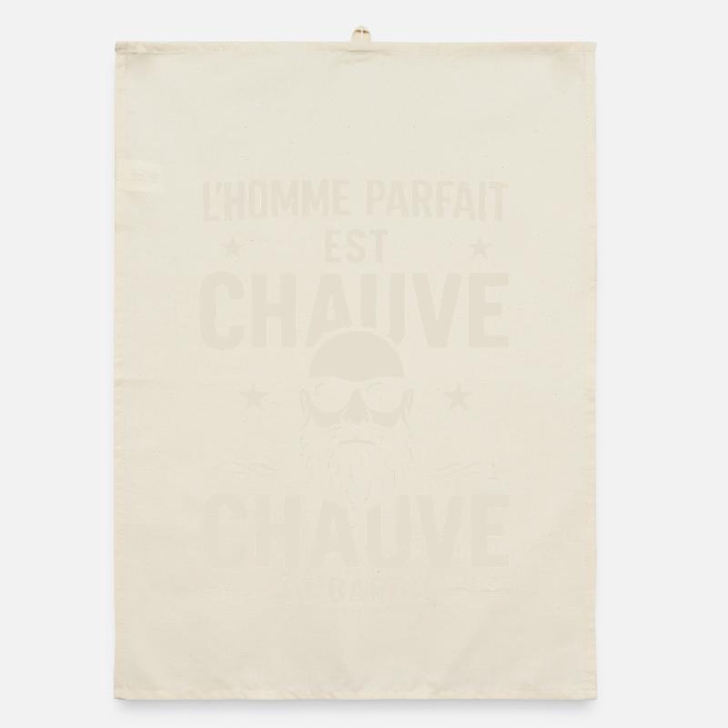 Der perfekte Mann hat eine Glatze und einen Bart Organic Geschirrtuch