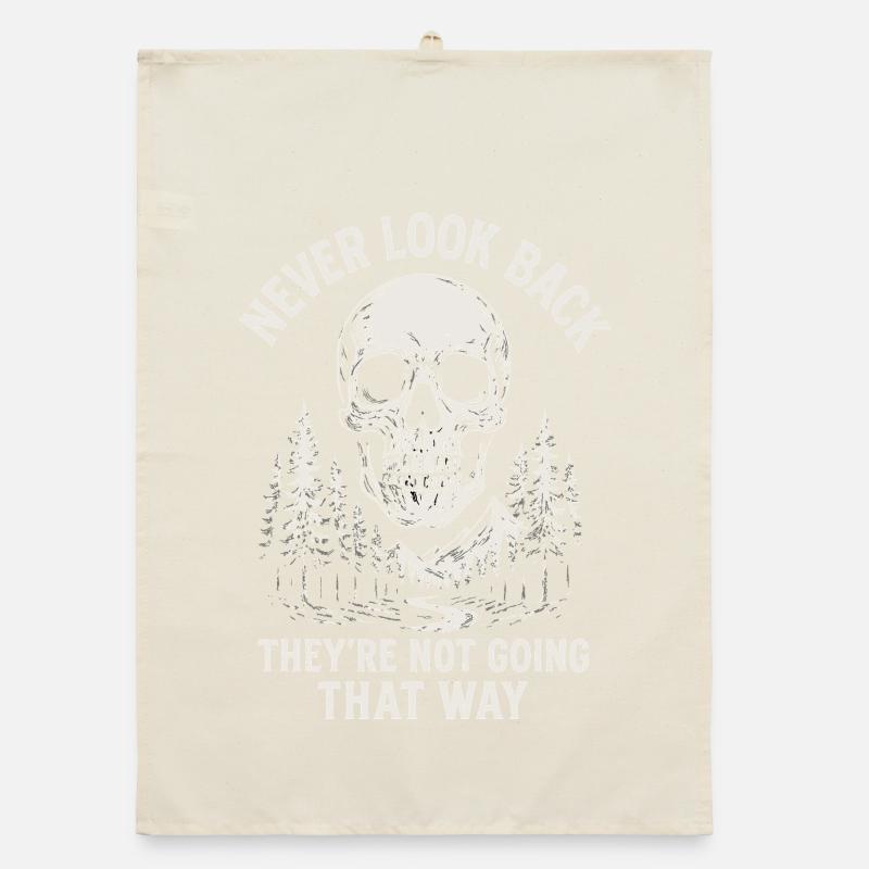 Skull Forest Never Back Organic dish towel