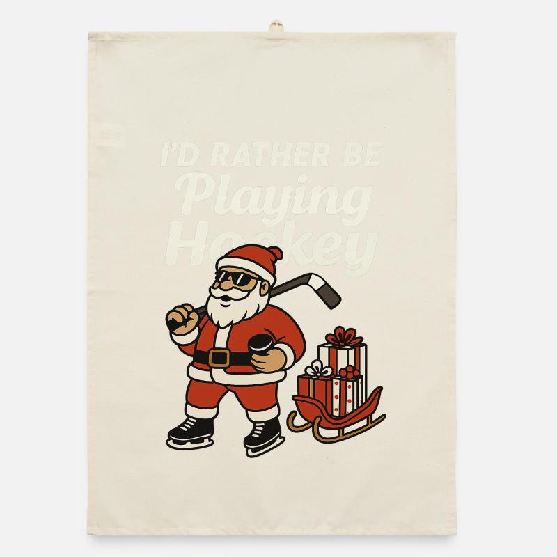 Lustiges Eishockey TShirt Weihnachtsgeschenk Organic dish towel