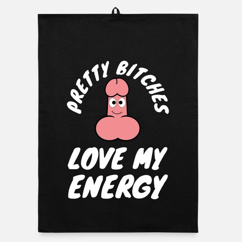 Energie Humor Cartoon Logo | lustige Bilder Organic Geschirrtuch
