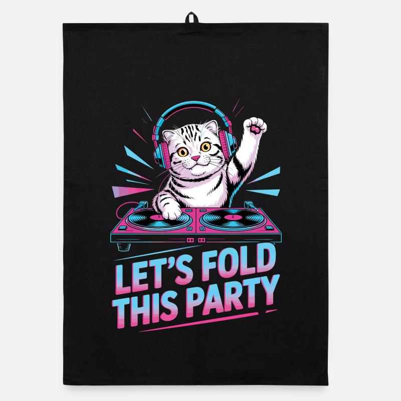 DJ Humor Tier Schottisch Fold Chat Organic Geschirrtuch