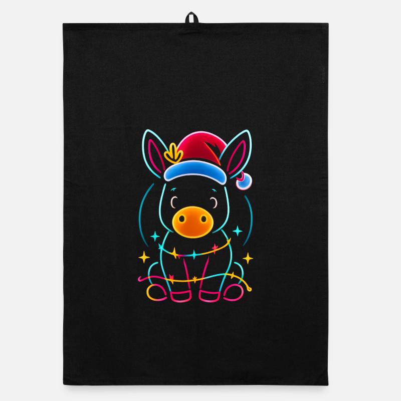 Esel Elfe Weihnachten Lustig Geschenk Organic Geschirrtuch