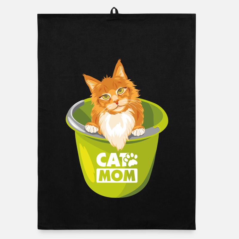 Niedliche rote Katze lugt aus dem Eimer Organic Geschirrtuch