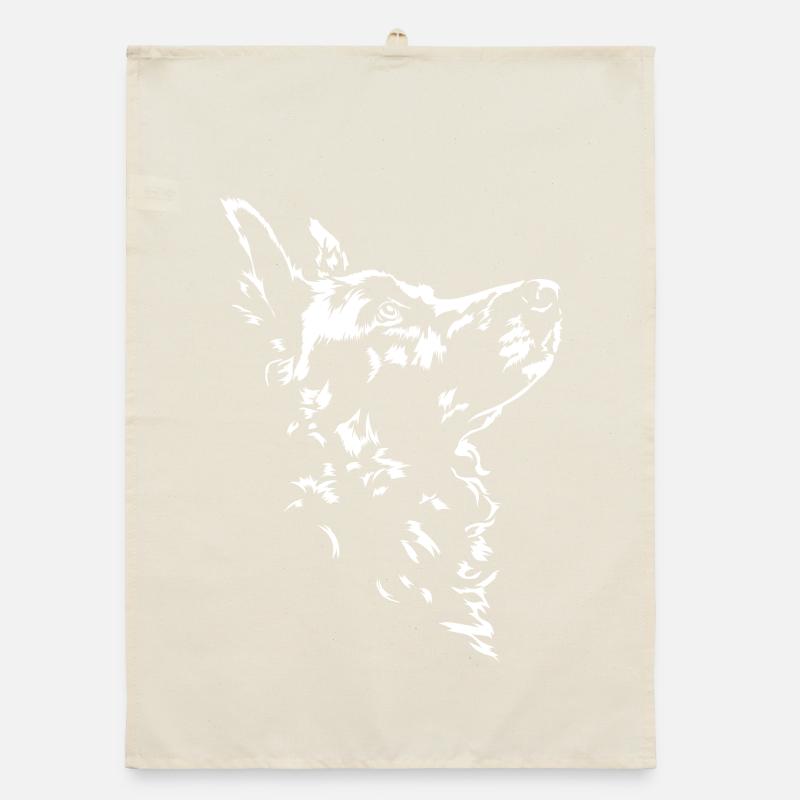 Mudi Silhouette Hunde Hund Wilsigns Organic Geschirrtuch