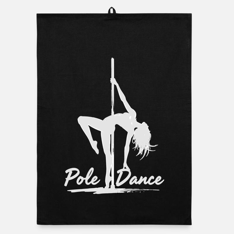 Pole Dance Poledancerin Silhouette Geschenk Organic Geschirrtuch