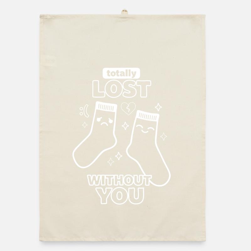 Totally Lost Without You Socken Doodle Liebe Organic Geschirrtuch
