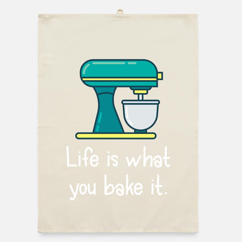 Das Leben ist, was du backst. Organic Geschirrtuch