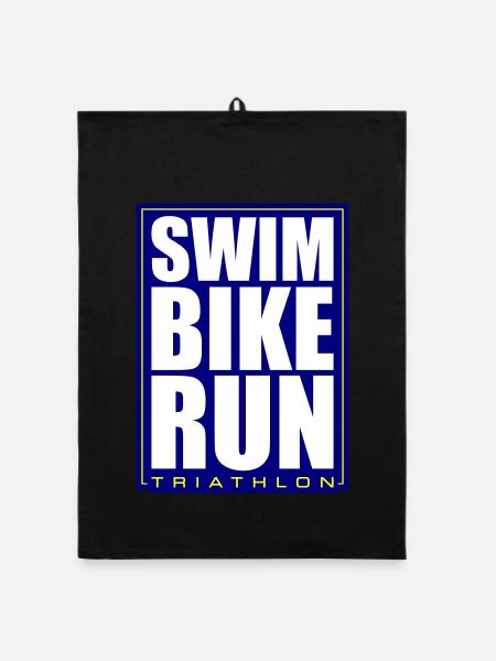 Triathlon Natation Course Cyclisme - Torchon bio - noir - Devant