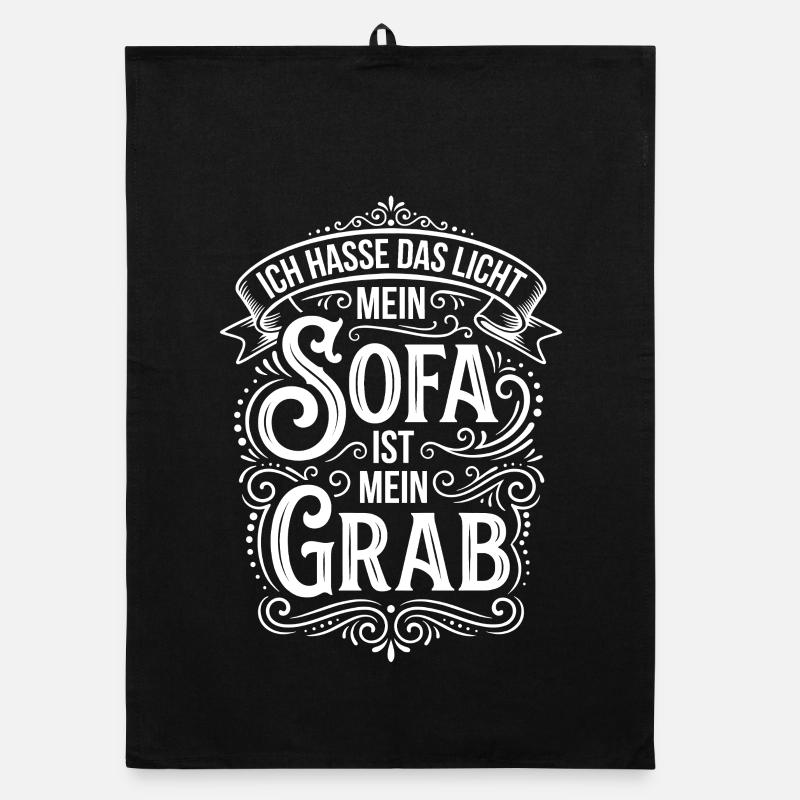 Sofa Is My Grave – Hatred of Light Humor Organic dish towel
