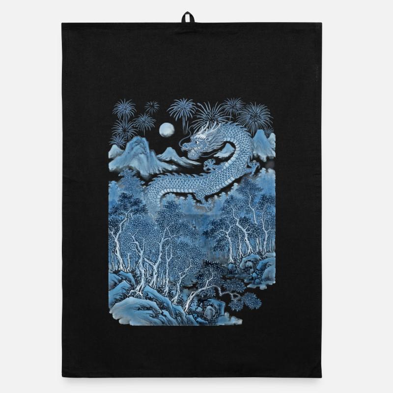 Chinese Dragon Fireworks Organic dish towel