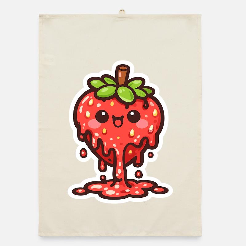 Cuddly Strawberry Drop Charm Organic dish towel