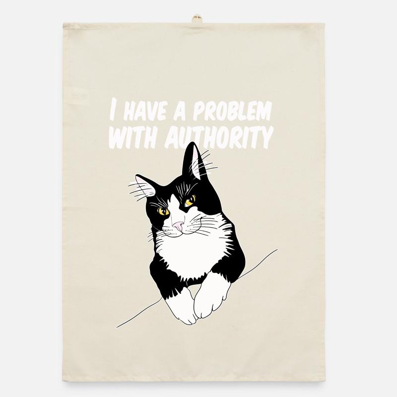 Cat Defies Authority Organic dish towel