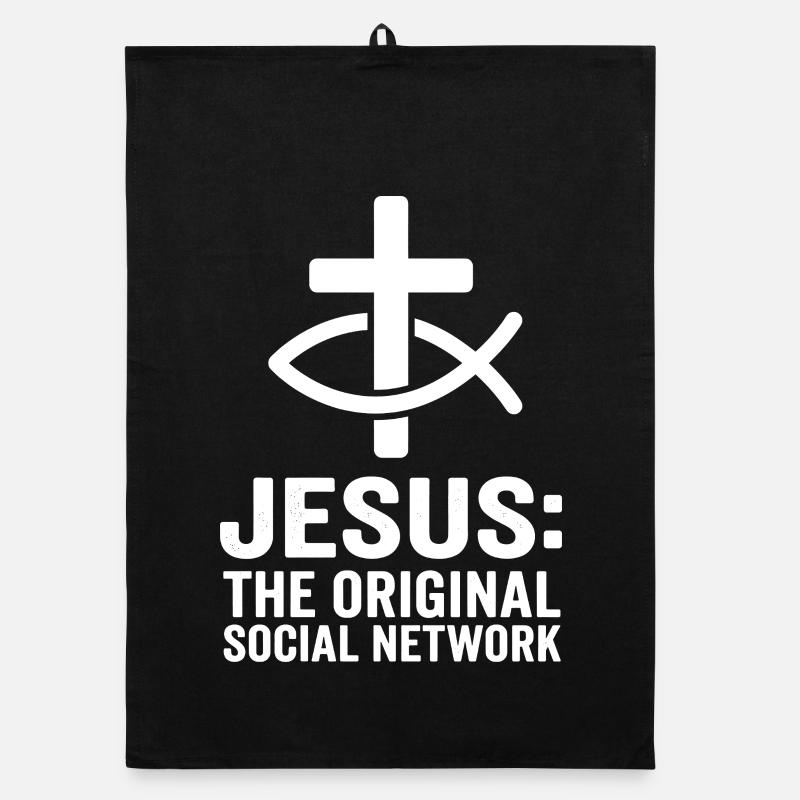 Jesus The Original Social Network Organic Geschirrtuch