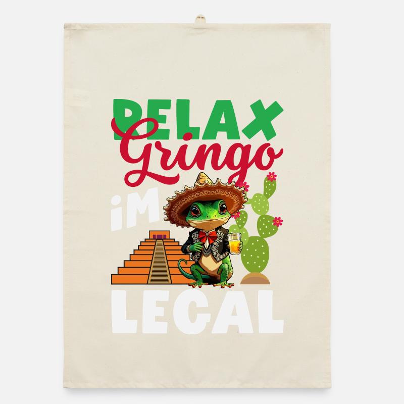 Fierté du Mexique & Maison Drapeau du Mexique Torchon bio