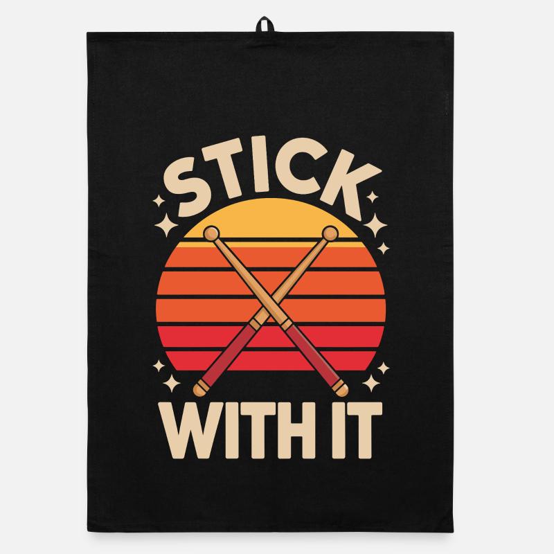  Stick With It Schlagzeuger Spruch Retro Organic Geschirrtuch