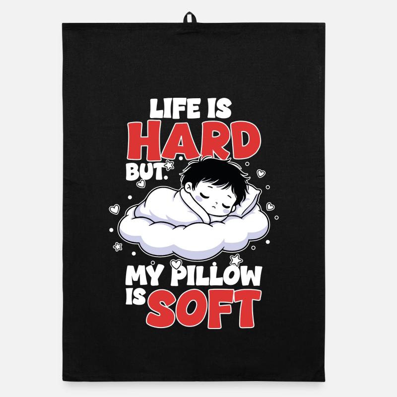 Sommeil Nuage Life is Hard My Pillow Soft Torchon bio