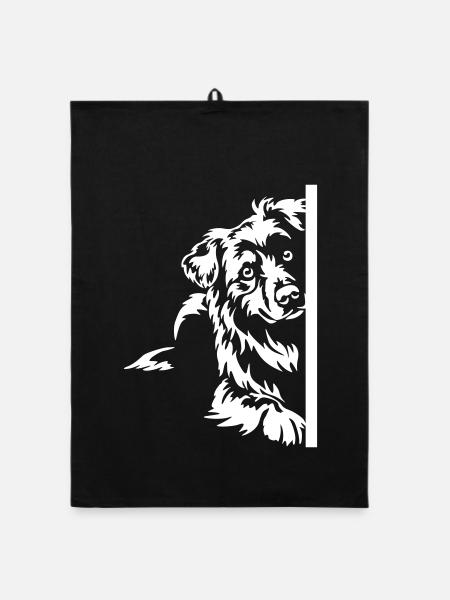 Australian Shepherd "Black Edition" - Organic dish towel - black - Front