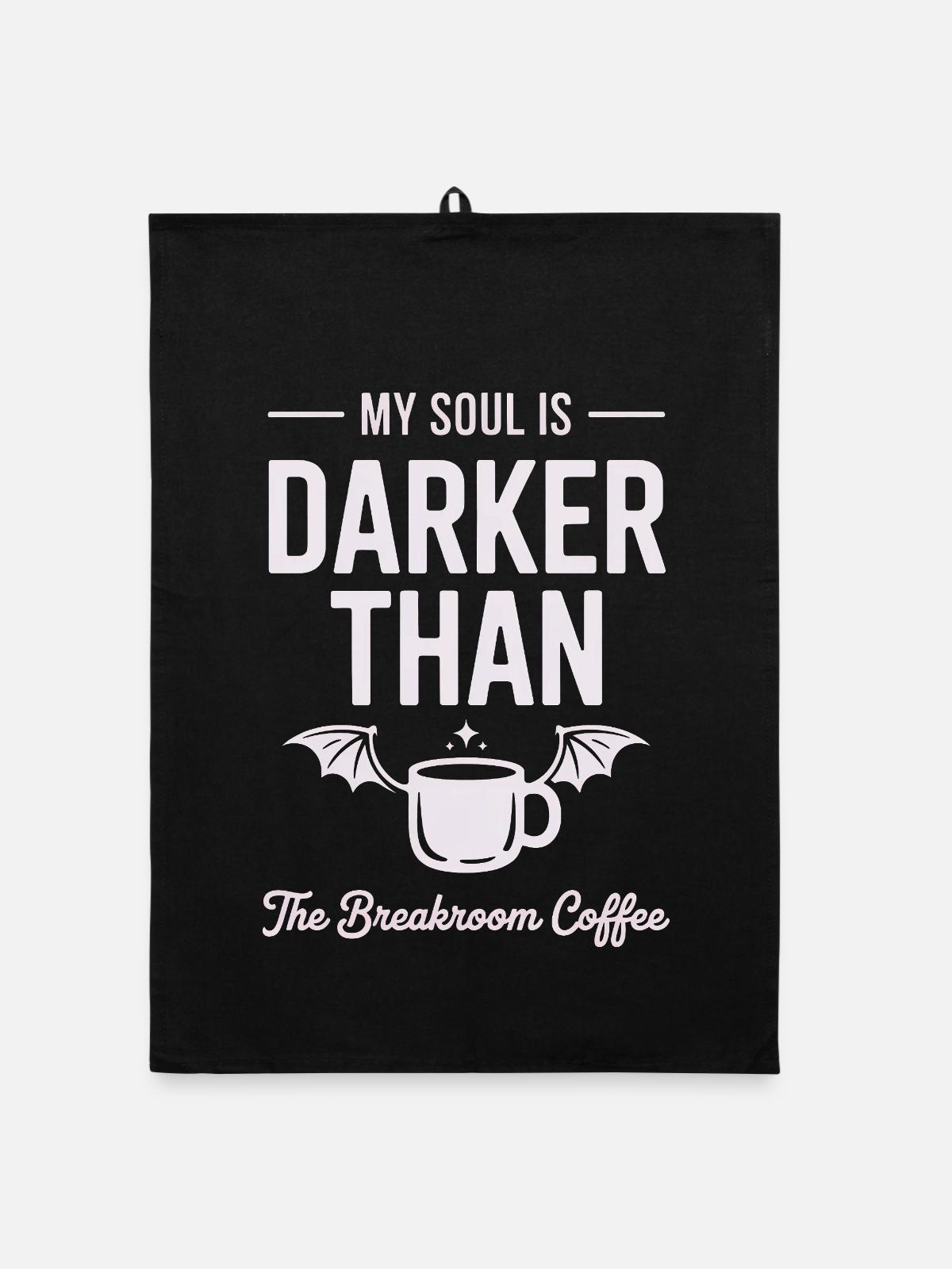 Dunkler als Kaffee-Seele - Organic Geschirrtuch - Schwarz - Vorne