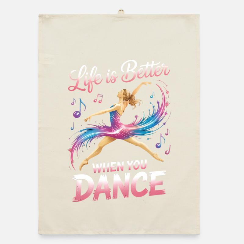 Das Leben ist besser, wenn du tanzt Funny Dancer Studio Organic Geschirrtuch